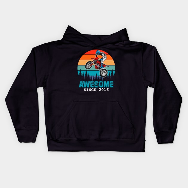 Awesome Since 2016 3rd Years Old dirt bike tee Kids Hoodie by hadlamcom